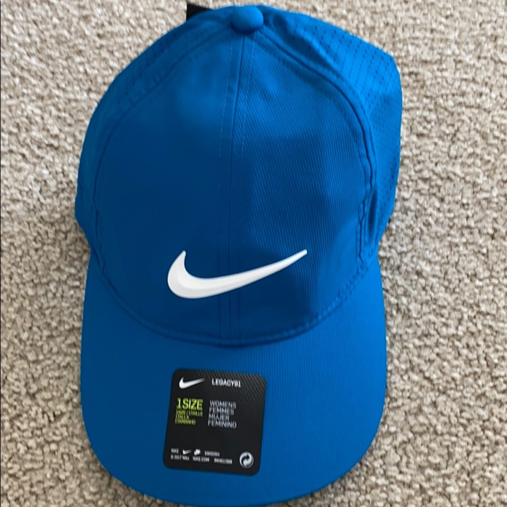 Nike Women's Blue Hat with White Swoosh